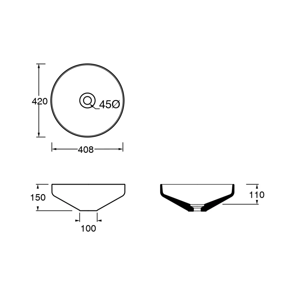 Badeværelsessammensætning Håndvask i keramik og spejl lavet i Italien - Hoscar Viadurini