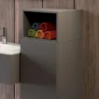 Ophængt badeværelseskomposition i røggrå fenix lavet i Italien, Napoli Viadurini