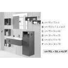 Ophængt badeværelseskomposition i røggrå fenix lavet i Italien, Napoli Viadurini