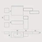 Ophængt badeværelseskomposition i røggrå fenix lavet i Italien, Napoli Viadurini