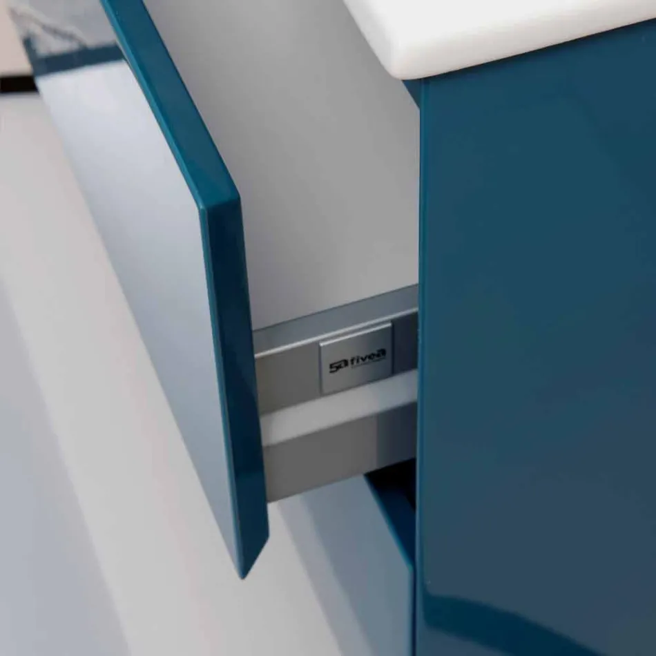 Komposition Suspenderet badeværelse i Mdf lakeret fremstillet i Italien - Becky Viadurini