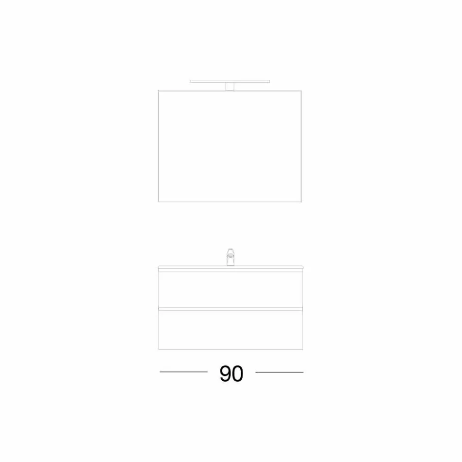 Komposition Suspenderet badeværelse i Mdf lakeret fremstillet i Italien - Becky Viadurini