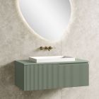 Sage Green Badeværelsessammensætning med harpikshåndvask Lavet i Italien - Artemide Viadurini