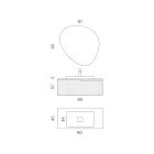 Sage Green Badeværelsessammensætning med harpikshåndvask Lavet i Italien - Artemide Viadurini