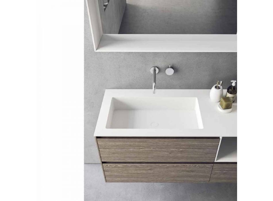 Badeværelsesmøblersammensætning, moderne og suspenderet design lavet i Italien - Callisi8