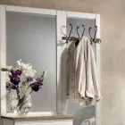 Indgangskomposition i tofarvet hvid voks og top af naturtræ - Fatuo Viadurini