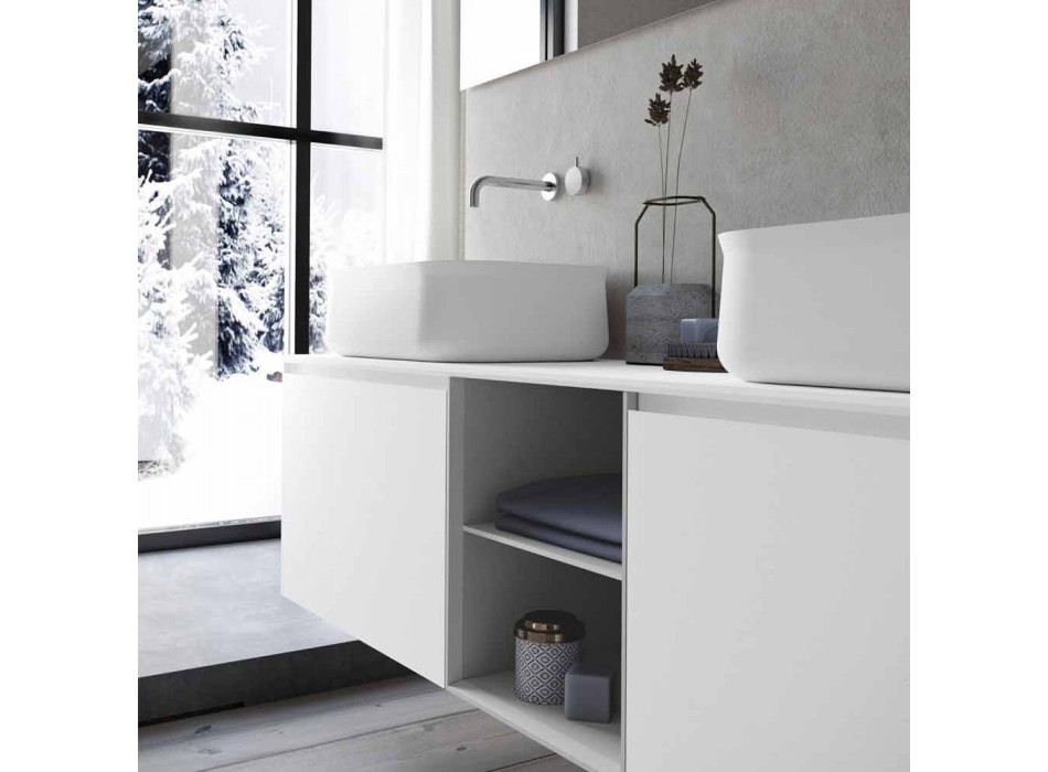 Moderne design Suspension Badeværelse sammensætning lavet i Italien - Callisi14 Viadurini