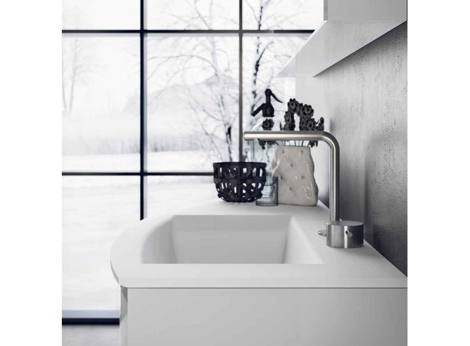 Moderne og ophængt badeværelseskomposition lavet i Italien Design - Callisi7 Viadurini
