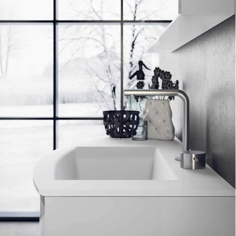 Moderne og ophængt badeværelseskomposition lavet i Italien Design - Callisi7 Viadurini