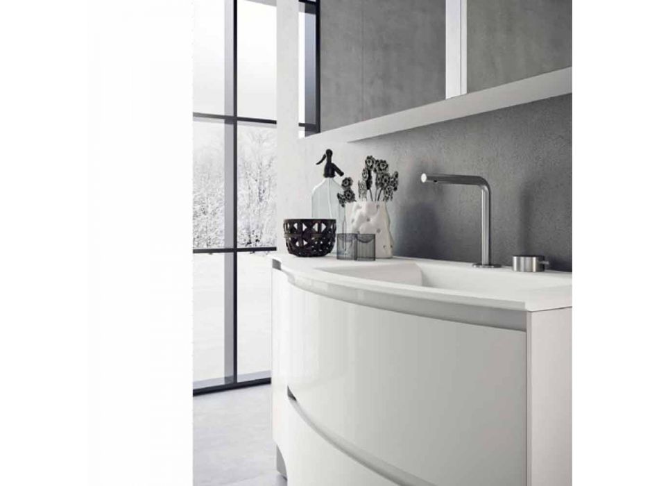 Moderne og ophængt badeværelseskomposition lavet i Italien Design - Callisi7 Viadurini