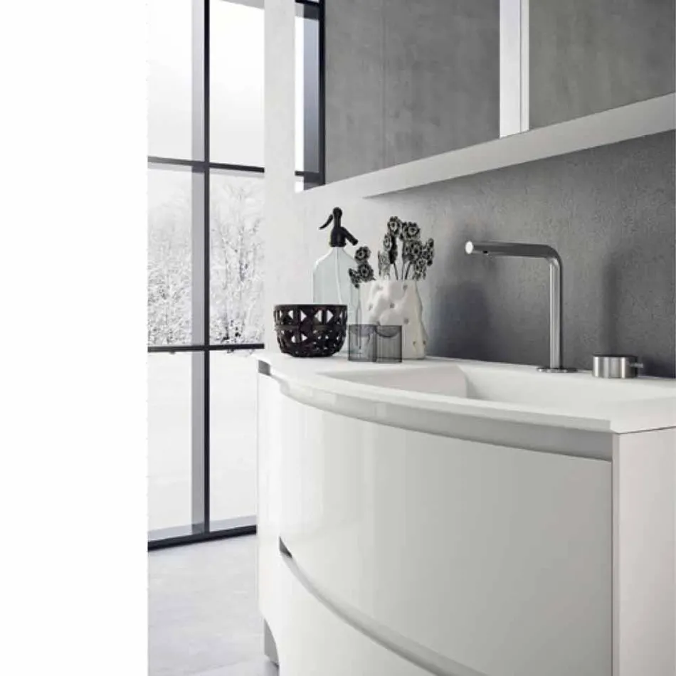 Moderne og ophængt badeværelseskomposition lavet i Italien Design - Callisi7 Viadurini