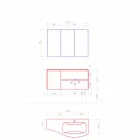 Moderne og ophængt badeværelseskomposition lavet i Italien Design - Callisi7 Viadurini