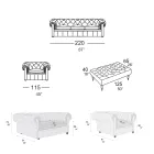 Stuesammensætning med sofa, lænestol og bænk Made in Italy - Spassoso Viadurini