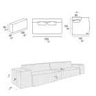 Sammensætning af 1 sofa, 1 armlæn og 1 halvø - bizart Viadurini