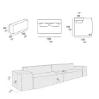 Sammensætning af 1 sofa, 1 armlæn og 1 halvø - bizart Viadurini