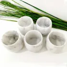 Sammensætning af 2 briller i hvid Carrara marmor fremstillet i Italien - Dolla Viadurini