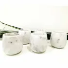 Sammensætning af 2 briller i hvid Carrara marmor fremstillet i Italien - Dolla Viadurini