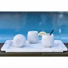 Sammensætning af 2 briller i hvid Carrara marmor fremstillet i Italien - Dolla Viadurini