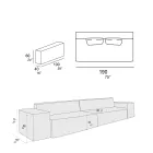 Sammensætning af 2 sofaer med ryglæn og 2 armlæn - bizart Viadurini