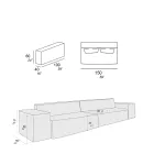 Sammensætning af 2 sofaer med ryglæn og 2 armlæn - bizart Viadurini