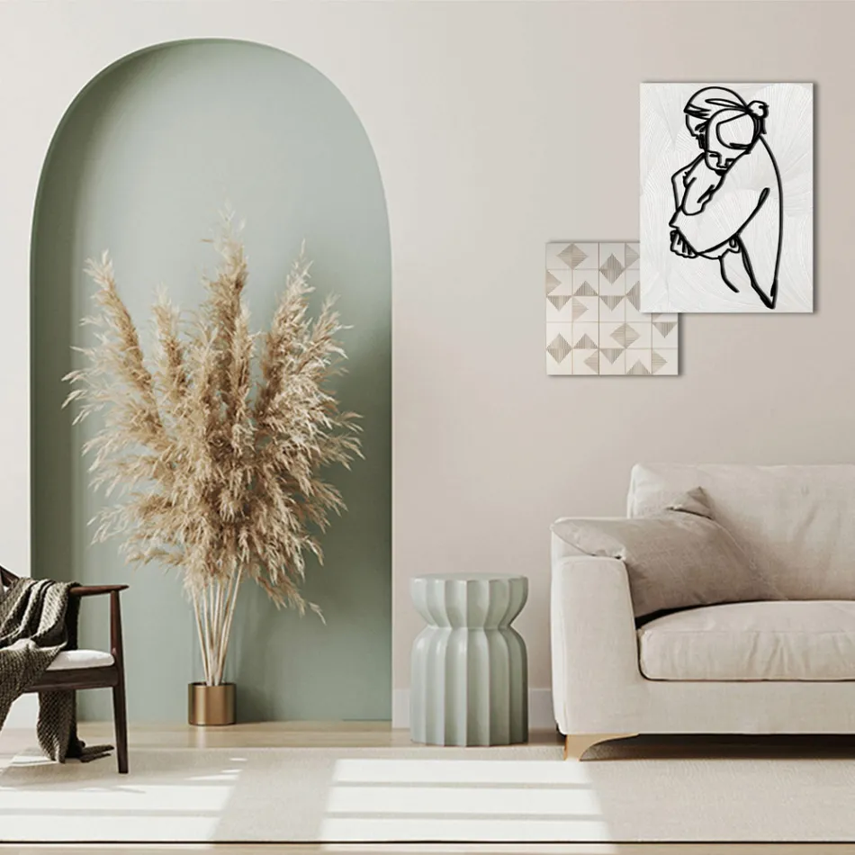 Sammensætning af 2 paneler med stilisering af et kram lavet i Italien - Kyoko Viadurini