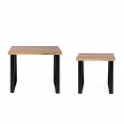 Sammensætning af 2 kaffeborde i hjemmet i træ og stål - Artur Viadurini