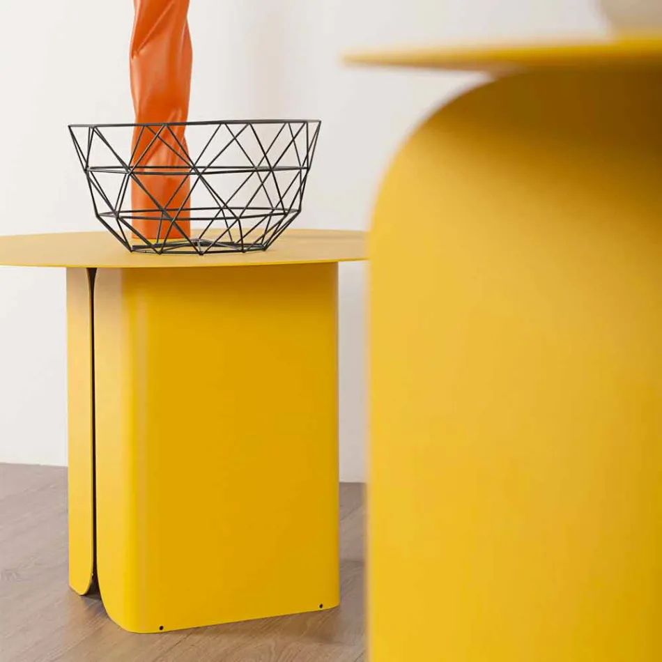 Sammensætning af 2 moderne kaffeborde i stål fremstillet i Italien - poppel Viadurini