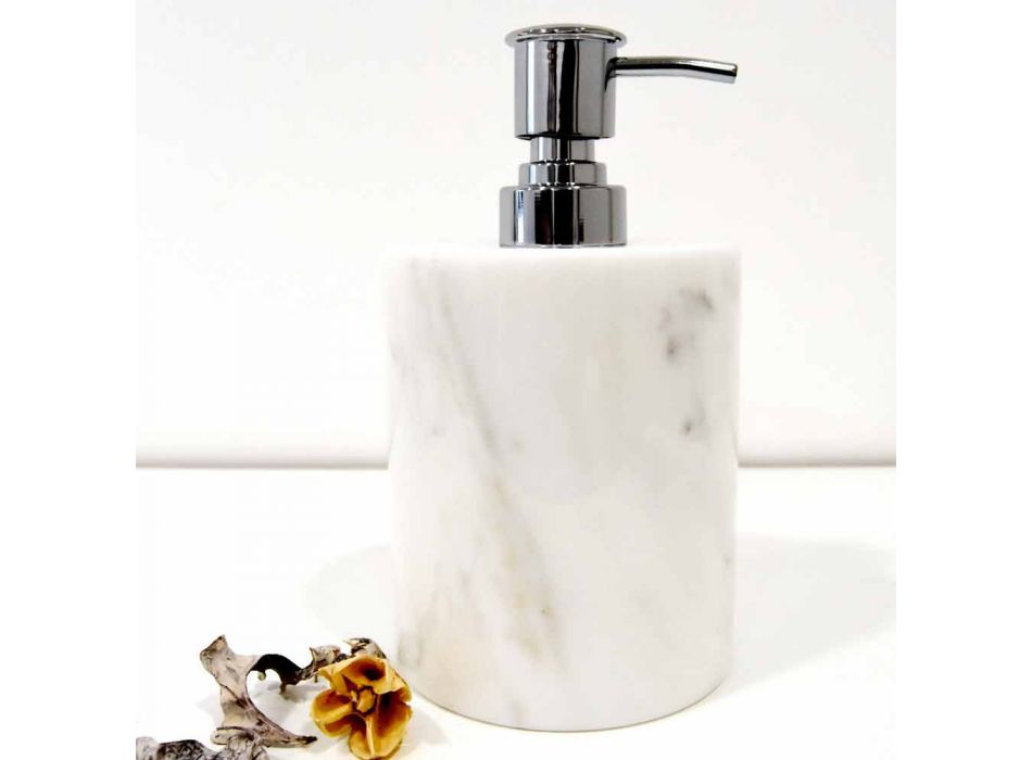 Sammensætning af 3 badeværelsestilbehør i poleret marmor fremstillet i Italien - Trevio Viadurini
