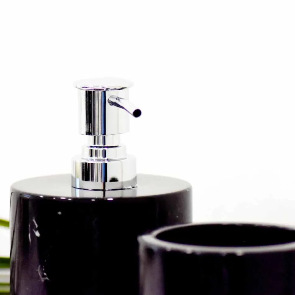 Sammensætning af 3 badeværelsestilbehør i poleret marmor fremstillet i Italien - Trevio Viadurini