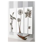 Sammensætning af 3 paneler, der viser brusehoveder og blade lavet i Italien - Eduardo Viadurini