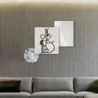 Sammensætning af 3 paneler med stilisering af kærlighed lavet i Italien - Keina Viadurini