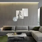 Sammensætning af 3 paneler med stilisering af kærlighed lavet i Italien - Keina Viadurini