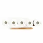 Sammensætning af 3 lysestager i hvid Carrara-marmor fremstillet i Italien - Astol Viadurini