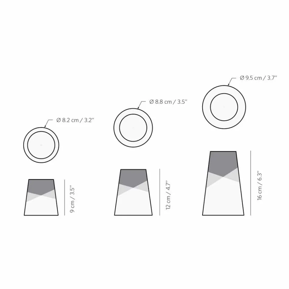 Sammensætning af 3 moderne lysestager i massivt fyrretræ - hvid Viadurini