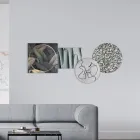 Sammensætning af 4 paneler med stiliseringen af kysset lavet i Italien - Kanna Viadurini