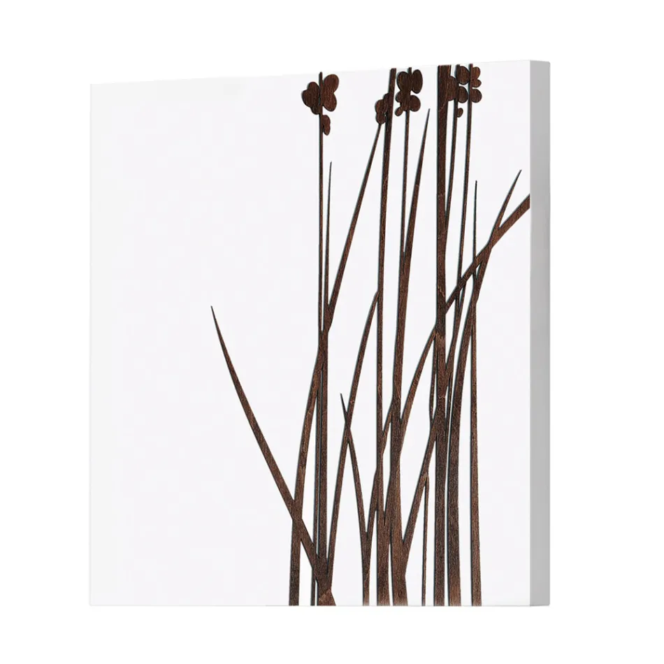 Sammensætning af 4 paneler med hortensiaer, allium og thyfa lavet i Italien - Beregning Viadurini