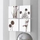 Sammensætning af 4 paneler med hortensiaer, allium og thyfa lavet i Italien - Beregning Viadurini