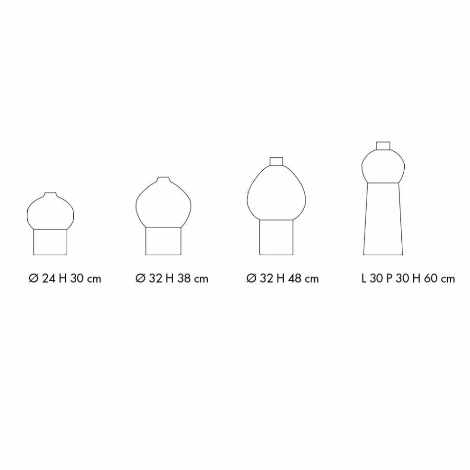 Sammensætning af 4 dekorative vaser i sort og hvid keramik - Calicanto Viadurini