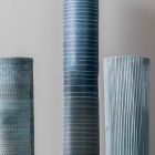 Sammensætning af 4 vaser og centerpiece i håndmalet porcelæn - Liberio Viadurini