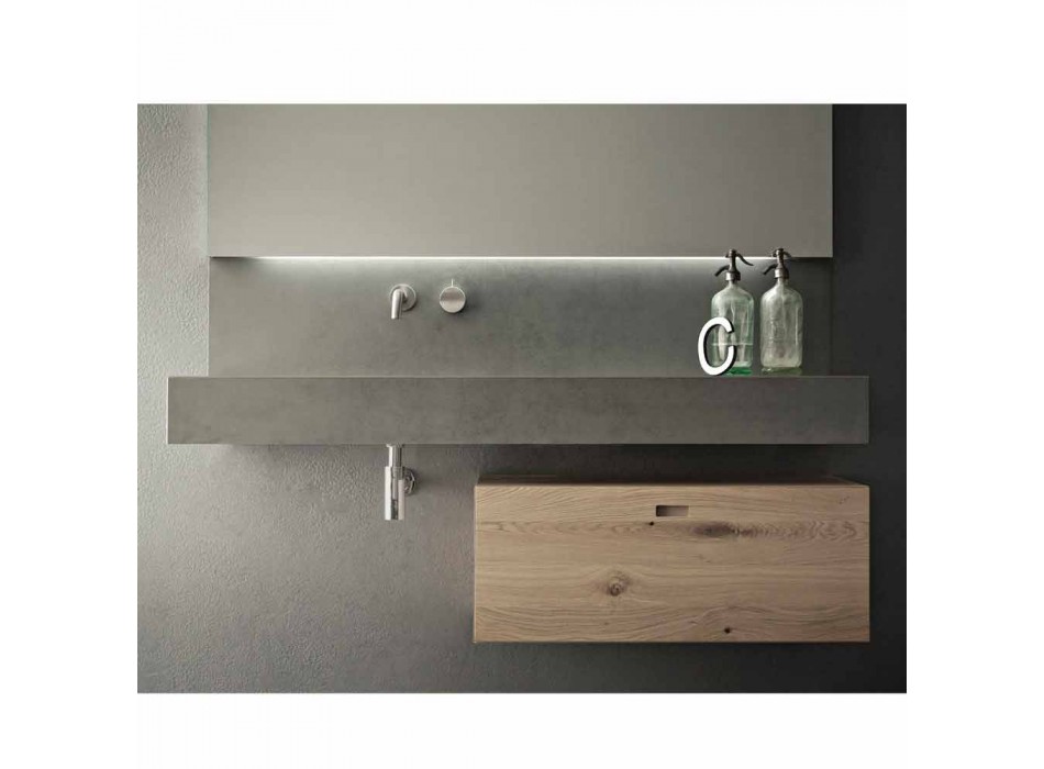 Designkomposition til moderne hængende møbler i badeværelset fremstillet i Italien - Farart2 Viadurini