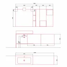 Designkomposition til moderne hængende møbler i badeværelset fremstillet i Italien - Farart2 Viadurini