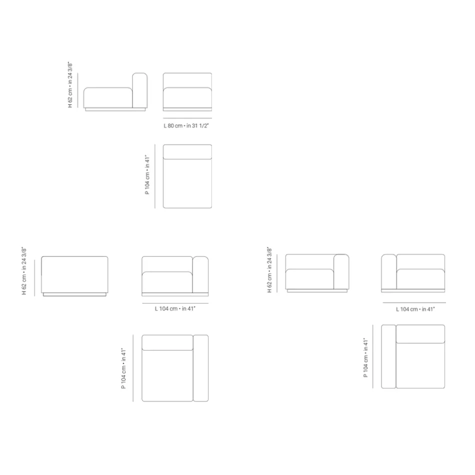 Sammensætning af udendørs sofa lavet i Italien - Bahias Viadurini