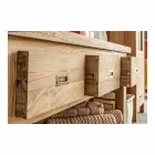 Sammensætning af moderne badeværelsesmøbler i massivt teaktræ - potte Viadurini