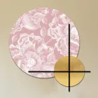 Sammensætning af lyserøde eller grønne træpaneler med hvide blomster lavet i Italien - Fiji Viadurini