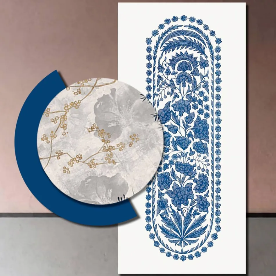 Sammensætning af træmalerier med abstrakt tryk lavet i Italien - Brasilien Viadurini