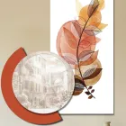 Sammensætning af træmalerier med by- og filialtryk lavet i Italien - Chile Viadurini