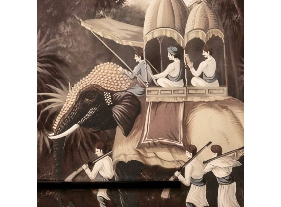 Sammensætning af træmalerier med elefanttryk lavet i Italien - Patagonien Viadurini