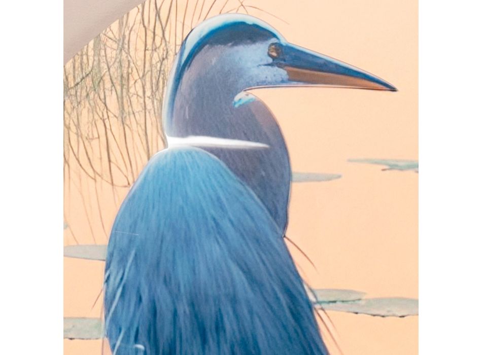 Sammensætning af træmalerier med fugletryk lavet i Italien - Belize Viadurini
