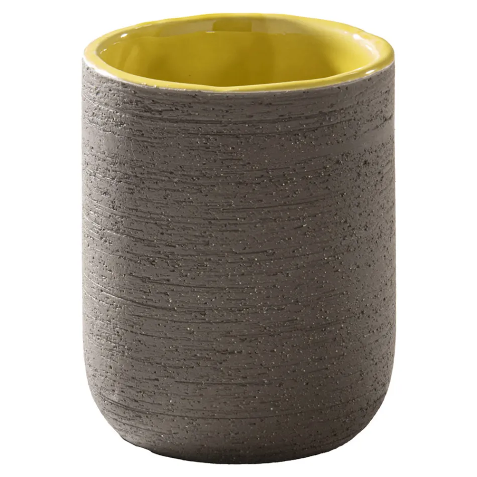 Gul badeværelsesskabssammensætning med inkluderet tilbehør - Carolie Viadurini