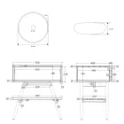 Fritstående badeværelsesskab Sammensætning inklusive blåt tilbehør - Carolie Viadurini